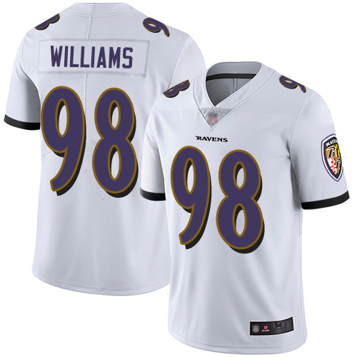 Baltimore Ravens Limited White Men Brandon Williams Road Jersey NFL Football 98 Vapor Untouchable